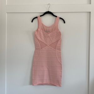 WOW Couture Bodycon Dress with Mesh Detail